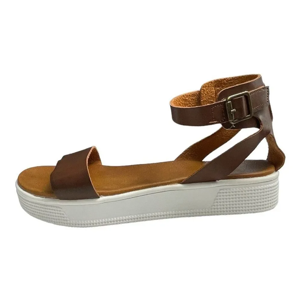 MIA KIDS Little Ellen Girl's Cognac Ankle Strap Platform  Sandals Size 5 NEW